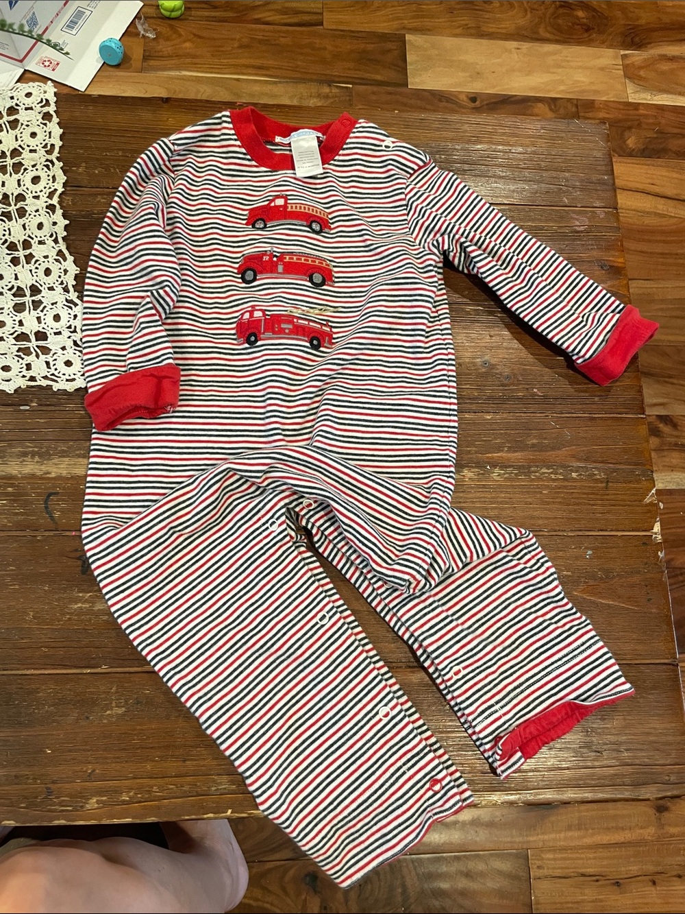 Janie and Jack  Striped fire truck outfit